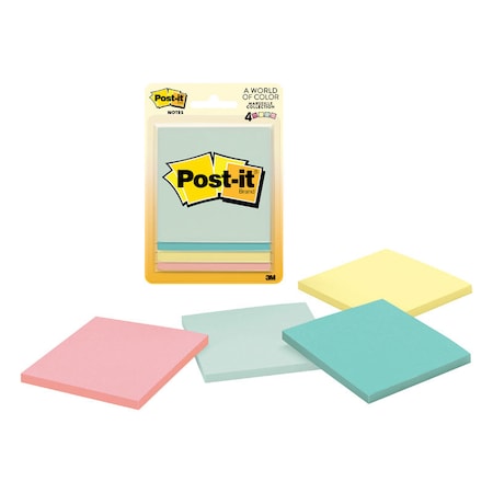 3M Post-it 3 in. W X 3 in. L Assorted Sticky Notes 4 pad, PK4 5401A